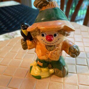 Vintage Frankel Autumn Ceramic Halloween Scarecrow Figurine Hand Painted